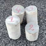 Carottages en béton prélevés pour analyse structurelle par A&A Ingénierie.