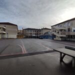 Vue d’ensemble de la cour du collège Le Parc à Saint-Maur-des-Fossés analysée par A&A Ingénierie.